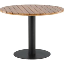 Table ronde de jardin 100 cm en acier et acacia Cot - Naturel