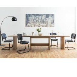 Table a manger extensible de 8 a 12 personnes - Classique - Décor chene sonoma - ANCONA - L 160 /