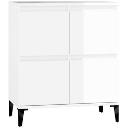 Buffet Blanc brillant 60x35x70 cm Bois d'ingénierie Vidaxl High gloss white