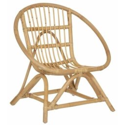 Fauteuil Design en Rotin Léo 58cm Naturel