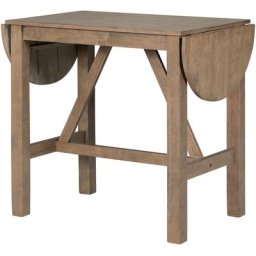 Hommoo - Table de bar Table de bar extensible en bois massif Table de salle à manger pour cuisine