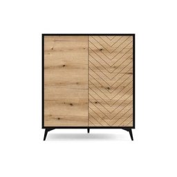 Buffet haut avec 2 Portes pivotatntes avec fonction Push To Open Commode Enfilade Meuble de