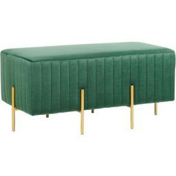 Banquette Intérieur Glamour avec Pieds Métal Dorés en Velours Vert Dayton - Vert
