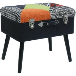 Tabouret Coffre Valise Patchwork