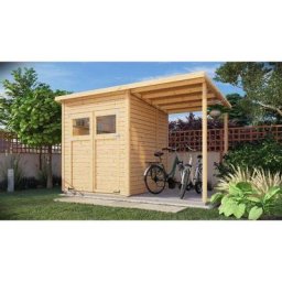 Alpholz - Cabane à outils Mollie Plus Naturel , 14 mm Épaisseur de paroi 335 x 199 cm - Naturel
