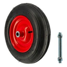 Oxeo - Roue de brouette gonflable avec axe 20mm - diamètre 380 mm