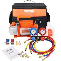 Pompe a Vide Climatisation 128 L/min Pompe a Vide Frigoriste hvac 180 w avec Kit Jauges et Tuyau