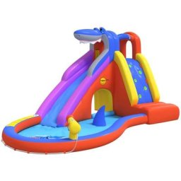 Toboggan à eau gonflable avec piscine 450x320x240 cm pvc Happy Hop n/a
