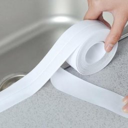 Rouleau de Joints Adhésifs Cuisine et Salle de Bain Épaisseur 2.2cm Longueur 3.2m Blanc