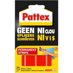 Pattex - Bandes Permanentes Sans Clous Ni Vis 10 Pcs
