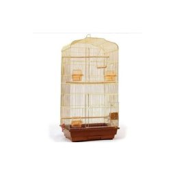 Golden Cage à oiseau portable - Hauteur 92cm - Grande Volière en métal - Or
