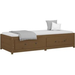 Lit de jour Marron miel 90x200 cm Bois de pin massif Vidaxl marron miel