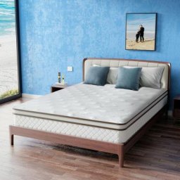 Matelas 90 x 200 Hauteur 24cm, Hybride Matelas à Ressorts Ensachés et Mousse de Gel à Mémoire de