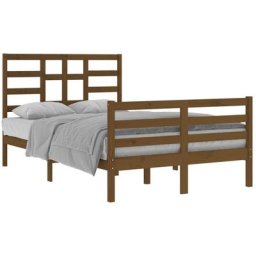 Cadre de lit Marron miel Bois massif 120x200 cm Vidaxl Honey brown