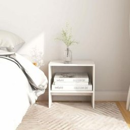 Chic Amoire de lit - maison Lot de 2 Tables de chevet Blanc 40x30,5x40 cm Bois de pin massif
