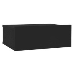 Table de chevet suspendue 1 tiroir bois noir Komen