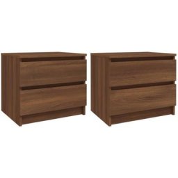 Tables de chevet 2pcs Chêne marron 50x39x43,5cm Bois ingénierie Vidaxl Chêne marron