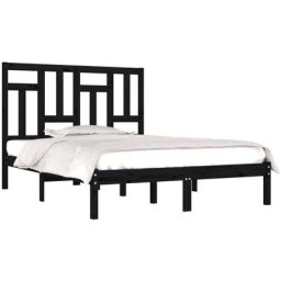 Vidaxl - Cadre de lit Noir Bois de pin massif 180x200 cm Super King Black