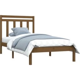 Cadre de lit Marron miel Bois massif 90x200 cm Vidaxl Honey brown
