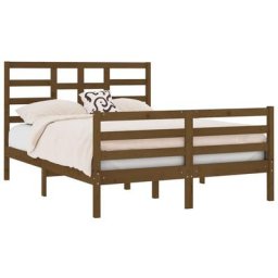 Cadre de lit Marron miel Bois massif 120x190 cm Petit Double Vidaxl Honey brown