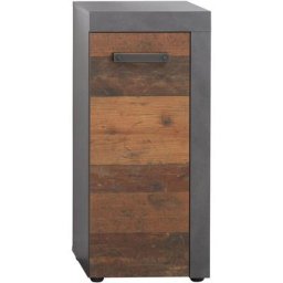 CancunIndy Meuble de rangement pour salle de bain, 1 porte, imitation chêne, vieux bois. - Naturelle