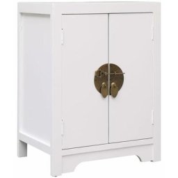 Table de chevet Blanc 38 x 28 x 52 cm Bois de Paulownia,design élégant,pour chambre