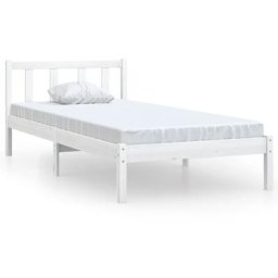 Cadre de lit Blanc Bois de pin massif 100x200 cm Vidaxl White