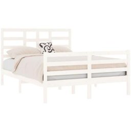 Vidaxl - Cadre de lit Blanc Bois massif 140x190 cm White