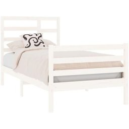 Cadre de lit Blanc Bois massif 90x190 cm Simple Vidaxl White