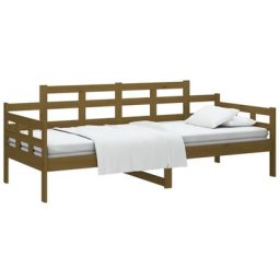 Lit de jour marron miel bois de pin massif 80x200 cm Vidaxl marron miel
