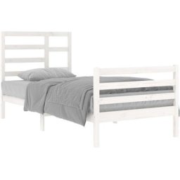 Cadre de lit Blanc Bois massif 90x200 cm Vidaxl White