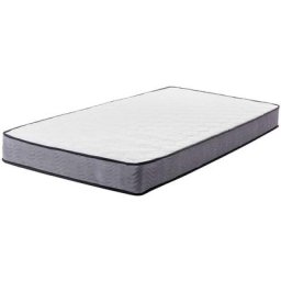 Matelas à Ressorts Ensachés Rectangulaire Blanc avec Mousse Equilibré 90 x 200 cm Beliani Beige