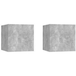 Lot de 2 Tables de chevet Tables d'appoint | Tables de nuit Gris béton 30,5x30x30 cm Aggloméré