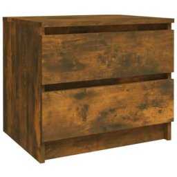 Table de chevet Chêne fumé 50x39x43,5 cm Bois d'ingénierie Vidaxl Chêne fumé