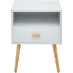 Table de chevet ulos blanc 1 tiroir 40cm - Blanc