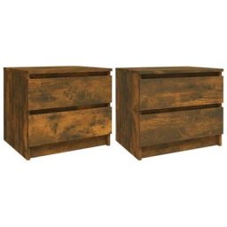 Tables de chevet 2pcs Chêne fumé 50x39x43,5cm Bois d'ingénierie Vidaxl Chêne fumé