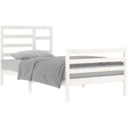 Cadre de lit Blanc Bois massif 100x200 cm Vidaxl White