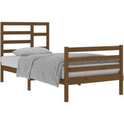 Cadre de lit Marron miel Bois massif 90x200 cm Vidaxl Honey brown