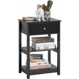 Sobuy - Table de Chevet Table de Nuit Bout de Canapé Table d'Appoint avec - Noir FBT46-SCH ®