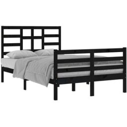 Cadre de lit Noir Bois massif 120x200 cm Vidaxl Black