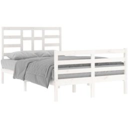 Cadre de lit Blanc Bois massif 120x200 cm Vidaxl White