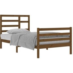 Cadre de lit Marron miel Bois massif 100x200 cm Vidaxl Honey brown