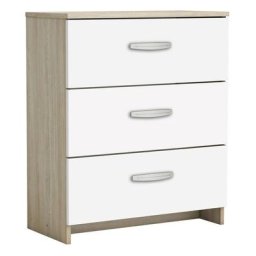 Grande commode Commode Blanche et Chêne Shannon 61x29x72 Cm