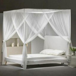 Moustiquaire de Lit Double szhtfx Grand Moustiquaire Carré Lits Simples 4 Portes pour Anti-Insectes