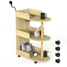Table d'appoint à roulettes, en forme de e, Table de chevet avec fonction de charge, Petite table