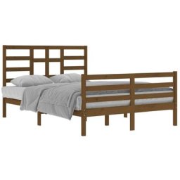 Cadre de lit Marron miel Bois massif 140x200 cm Vidaxl Honey brown