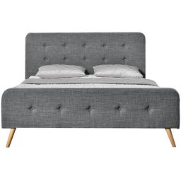 Cadre de lit scandinave gris foncé avec pieds en bois 160x200 cm lanka - Gris