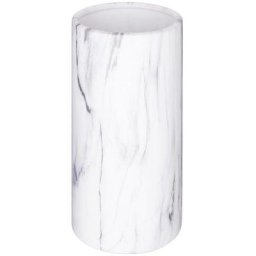 Vase cylindre marbre contemporain H20 Atmosphera créateur d'intérieur - Blanc