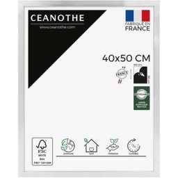Cadre Photo Acier 40x50 cm et 50x40 cm - Convient au A3 – Fabriqué en France - Cadre Precious Acier