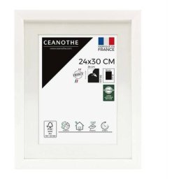 Cadre Photo Blanc 24x30 cm et 30x24 cm, passe-partout intégré – Convient au A4 - Effet caisse –